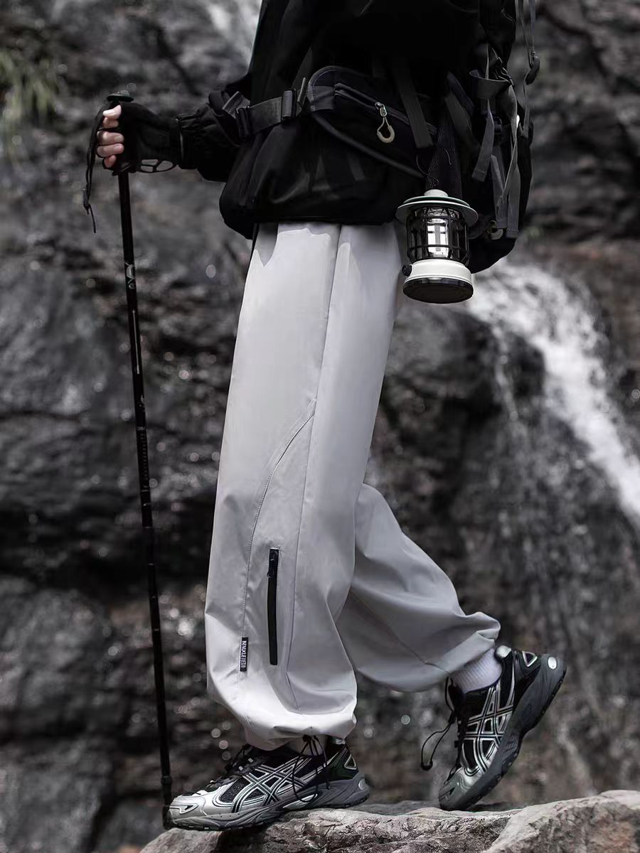 戶外運動防水登山衝鋒褲男